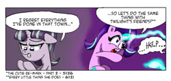 Size: 990x472 | Tagged: safe, artist:ringteam, character:starlight glimmer, species:pony, species:unicorn, episode:every little thing she does, episode:the cutie re-mark, g4, my little pony: friendship is magic, comic, dialogue, drama, floppy ears, glowing horn, lidded eyes, magic, open mouth, smiling, starlight drama, truth