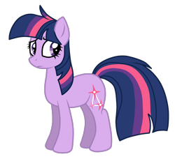 Size: 1114x1017 | Tagged: safe, artist:not-ordinary-pony, character:twilight sparkle, species:earth pony, species:pony, alternate cutie mark, earth pony twilight, female, looking back, mare, race swap, sad, simple background, solo, transparent background