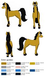 Size: 905x1542 | Tagged: safe, artist:darkhestur, oc, oc only, oc:dark, bead, braid, cymk, front view, hexadecimal, horseshoes, looking at you, norse pony, rear view, reference sheet, side view, simple background, white background