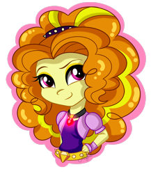 Size: 1300x1500 | Tagged: safe, artist:jack-pie, character:adagio dazzle, equestria girls:rainbow rocks, g4, my little pony: equestria girls, my little pony:equestria girls, clothing, female, hand on hip, jewelry, pendant, signature, simple background, smiling, solo, transparent background