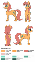 Size: 768x1346 | Tagged: safe, artist:darkhestur, oc, oc only, oc:honey ale, species:pony, colour guide, female, mare, multiple views, reference sheet, simple background, white background