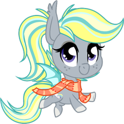 Size: 464x463 | Tagged: safe, artist:kellythedrawinguni, oc, oc only, oc:booker, species:bat pony, species:pony, chibi, clothing, female, mare, scarf, simple background, solo, transparent background