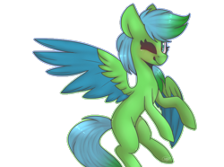 Size: 3000x2226 | Tagged: safe, artist:umiimou, oc, oc only, oc:serenity, species:pegasus, species:pony, colored wings, female, high res, mare, multicolored wings, one eye closed, simple background, solo, transparent background, wink