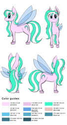 Size: 768x1422 | Tagged: safe, artist:darkhestur, oc, oc only, oc:dustlight, species:flutter pony, species:pony, colour guide, faerie wings, female, reference sheet, simple background, solo, unshorn fetlocks, white background