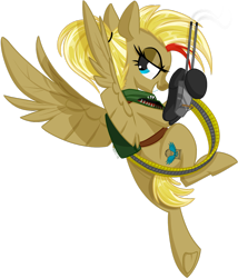Size: 1024x1199 | Tagged: safe, artist:kellythedrawinguni, oc, oc only, oc:kitty hawk, species:pegasus, species:pony, ammo belt, clothing, female, mare, scarf, simple background, solo, transparent background, weapon