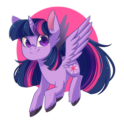 Size: 2000x2000 | Tagged: safe, artist:looji, character:twilight sparkle, character:twilight sparkle (alicorn), species:alicorn, species:pony, cute, female, flying, high res, mare, smiling, solo, twiabetes, unshorn fetlocks