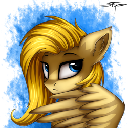 Size: 1000x1000 | Tagged: safe, artist:setharu, oc, oc only, oc:psychoshy, species:pegasus, species:pony, fallout equestria, fallout equestria: project horizons, bust, female, mare, portrait, solo