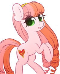 Size: 1266x1566 | Tagged: safe, artist:fluffymaiden, oc, oc only, oc:scarlett valentine, species:earth pony, species:pony, female, mare, rearing, simple background, solo, white background