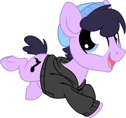 Size: 1024x960 | Tagged: safe, artist:kellythedrawinguni, oc, oc only, oc:bangers, species:earth pony, species:pony, beanie, chibi, clothing, hat, hoodie, male, simple background, solo, stallion, transparent background, underhoof