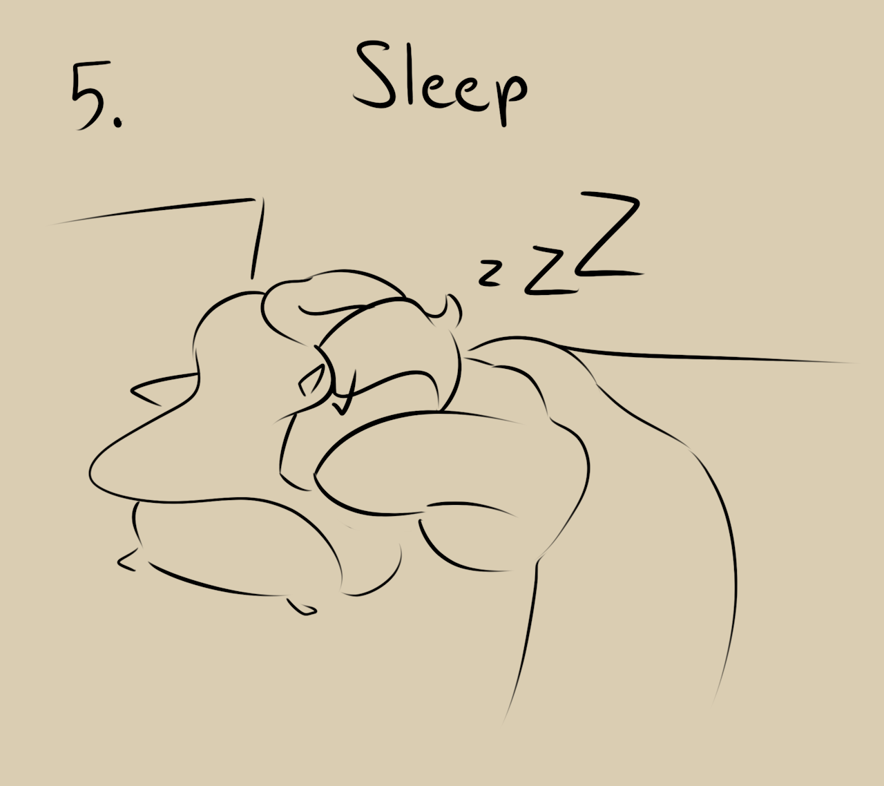 Size: 1280x1138 | Tagged: safe, artist:sile-animus, oc, oc only, oc:sile, species:pony, species:unicorn, animated, bed, gif, male, monochrome, pillow, sleeping, solo, zzz
