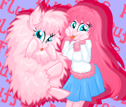 Size: 2100x1800 | Tagged: safe, artist:geraritydevillefort, oc, oc only, oc:fluffle puff, species:pony, my little pony:equestria girls, clothing, cute, equestria girls-ified, female, human ponidox, looking at you, mare, ponidox, self ponidox, skirt, smiling, sweater, tongue out