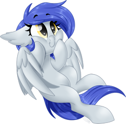 Size: 1024x1008 | Tagged: safe, artist:kellythedrawinguni, oc, oc only, oc:gabriel, species:bat pony, species:pegasus, species:pony, commission, cute, female, floppy ears, flying, hybrid, looking up, mare, ocbetes, pegabat, simple background, smiling, solo, spread wings, squishy cheeks, transparent background, wings