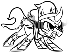 Size: 1024x787 | Tagged: safe, artist:kellythedrawinguni, character:king sombra, species:pony, chibi, cute, male, monochrome, solo, sombra eyes, sombradorable