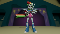 Size: 708x399 | Tagged: safe, artist:sky chaser, character:rainbow dash, equestria girls:rainbow rocks, g4, my little pony: equestria girls, my little pony:equestria girls, 3d, awesome as i want to be, electric guitar, guitar, ponied up, source filmmaker