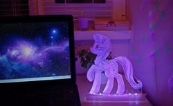 Size: 1920x1178 | Tagged: safe, artist:setharu, artist:vasgotec, character:starlight glimmer, species:pony, species:unicorn, acrylic plastic, acrylight, computer, craft, engraving, etching, irl, laptop computer, led, nightlight, photo, solo, traditional art