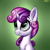 Size: 3000x3000 | Tagged: safe, artist:setharu, character:sweetie belle, species:pony, species:unicorn, g4, bust, chest fluff, ear fluff, eye clipping through hair, female, filly, green background, looking up, signature, simple background, smiling, solo
