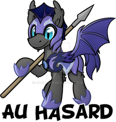 Size: 800x844 | Tagged: safe, artist:moemneop, oc, oc:au hasard, species:bat pony, species:pony, armor, male, night guard, simple background, solo, sppear, stallion, transparent background, watermark