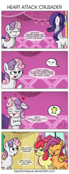 Size: 1675x4214 | Tagged: safe, artist:zsparkonequus, character:apple bloom, character:rarity, character:scootaloo, character:sweetie belle, species:pegasus, species:pony, episode:forever filly, g4, my little pony: friendship is magic, blushing, comic, cutie mark crusaders, fainted
