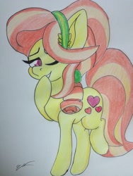Size: 2448x3264 | Tagged: safe, artist:luxiwind, character:ruby love, species:earth pony, species:pony, female, headband, mare, solo, traditional art