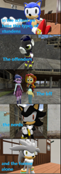 Size: 712x2020 | Tagged: safe, artist:sky chaser, character:sunset shimmer, character:twilight sparkle, character:twilight sparkle (scitwi), species:eqg human, my little pony:equestria girls, 3d, classic sonic, crossover, shadow the hedgehog, silver the hedgehog, sonic the hedgehog (series), source filmmaker