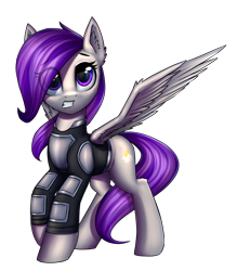 Size: 1688x1928 | Tagged: safe, artist:setharu, oc, oc only, oc:morning glory (project horizons), species:pegasus, species:pony, fallout equestria, armor, female, mare, simple background, solo, transparent background