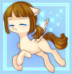 Size: 800x820 | Tagged: safe, artist:leafywind, oc, oc only, species:pegasus, species:pony, eyes closed, female, mare, solo