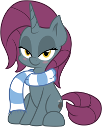 Size: 3000x3742 | Tagged: safe, artist:esfelt, artist:pirill, oc, oc only, oc:mistral dusk, species:pony, species:unicorn, 2018 community collab, derpibooru community collaboration, blushing, clothing, colored, female, mare, scarf, simple background, smiling, solo, transparent background, vector