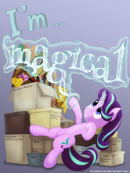 Size: 3000x4000 | Tagged: safe, artist:stinkehund, part of a set, character:starlight glimmer, species:pony, species:unicorn, box, captain obvious, female, fluffy, magic, scepter, solo, twilight scepter