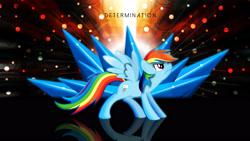 Size: 2560x1440 | Tagged: safe, artist:aloopyduck, artist:glancojusticar, artist:quasdar, edit, character:rainbow dash, species:pegasus, species:pony, abstract background, angry, effects, epic, female, mare, reflection, solo, vector, wallpaper, wallpaper edit