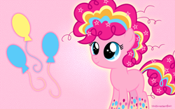 Size: 2560x1600 | Tagged: safe, artist:alicehumansacrifice0, artist:blackgryph0n, artist:serenawyr, character:pinkie pie, blank flank, cutie mark, female, filly, filly pinkie pie, rainbow power, simple background, solo, vector, wallpaper, younger