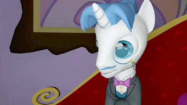 Size: 600x338 | Tagged: safe, artist:aarondrawsarts, character:fancypants, species:pony, species:unicorn, 3d, animated, begone thot, biting, eating, facial hair, monocle, moustache, prozd, source filmmaker, youtube link