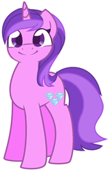 Size: 796x1244 | Tagged: safe, artist:razorbladetheunicron, base used, character:amethyst star, character:sparkler, species:pony, species:unicorn, lateverse, cute, female, new mane, simple background, smiling, solo, white background