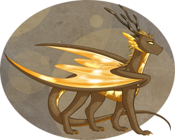 Size: 2400x1921 | Tagged: safe, artist:australian-senior, oc, oc only, oc:cave invictus, species:dragon, abstract background, alternate universe, antlers, cave johnson, colored sclera, golden eyes, kirindos, solo
