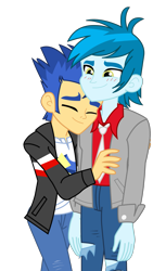 Size: 1445x2568 | Tagged: safe, artist:supermaxx92, character:flash sentry, my little pony:equestria girls, gay, height difference, hug, male, shipping, simple background, size difference, smaller male, thunderbass, thunderflash, transparent background, vector