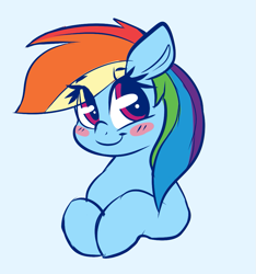 Size: 911x975 | Tagged: safe, artist:graphene, character:rainbow dash, species:pegasus, species:pony, blushing, cute, dashabetes, female, hnnng, mare, multicolored hair, solo