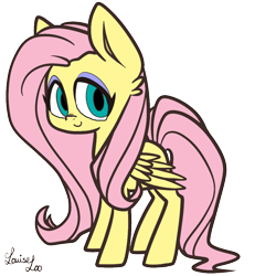 Size: 1000x1000 | Tagged: safe, artist:icey-wicey-1517, artist:looji, character:fluttershy, species:pegasus, species:pony, colored, cute, eyeshadow, female, makeup, mare, shyabetes, signature, simple background, solo, transparent background