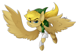 Size: 3359x2271 | Tagged: safe, artist:midnightpremiere, oc, oc:winds (old version), species:pegasus, species:pony, clothing, flying, hat, simple background, solo, transparent background