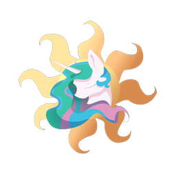 Size: 2000x2000 | Tagged: safe, artist:blackgryph0n, artist:theperfecta, character:princess celestia, species:alicorn, species:pony, bust, cutie mark, cutie mark background, eyes closed, female, mare, portrait, simple background, solo, transparent background
