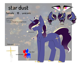 Size: 4000x3310 | Tagged: safe, artist:umiimou, oc, oc:star dust, species:pony, species:unicorn, female, mare, reference sheet, solo