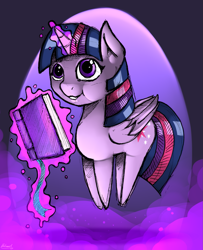 Size: 1421x1750 | Tagged: safe, artist:malamol, character:twilight sparkle, character:twilight sparkle (alicorn), species:alicorn, species:pony, book, female, glowing horn, magic, mare, simple background, smiling, solo, telekinesis, transparent background