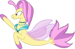 Size: 3808x2516 | Tagged: safe, artist:digimonlover101, character:ocean flow, species:seapony (g4), episode:surf and/or turf, g4, my little pony: friendship is magic, female, simple background, smiling, solo, transparent background, vector