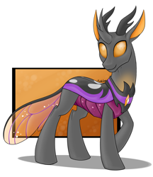 Size: 1504x1740 | Tagged: safe, artist:mythpony, oc, oc only, oc:chuggle buggle, species:changeling, species:reformed changeling, changedling oc, changeling oc, solo