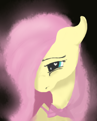 Size: 2000x2500 | Tagged: dead source, safe, artist:celestiawept, character:fluttershy, species:pegasus, species:pony, bust, female, hair over one eye, looking away, looking down, portrait, solo