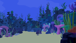 Size: 1348x776 | Tagged: safe, artist:php43, edit, episode:surf and/or turf, g4, my little pony: friendship is magic, background, coral, kelp, ms paint, ocean, reef, scenery, seaweed, underwater, workshop