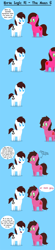 Size: 1511x6820 | Tagged: safe, artist:aarondrawsarts, oc, oc only, oc:brain teaser, oc:rose bloom, episode:the mean 6, g4, my little pony: friendship is magic, brainbloom, comic, horse logic, messy mane, simple background, tumblr