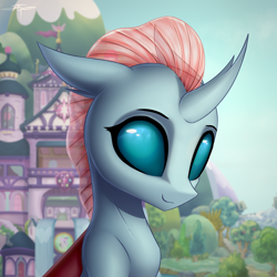 Size: 3000x3000 | Tagged: safe, artist:setharu, character:ocellus, species:changeling, species:reformed changeling, episode:school daze, g4, my little pony: friendship is magic, season 8, cute, diaocelles, female, high res, school of friendship, smiling, solo, wide eyes