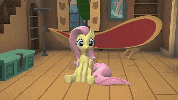 Size: 600x338 | Tagged: safe, artist:aarondrawsarts, character:fluttershy, 1000 hours in sfm, 3d, animated, ball, baseball, birdcage, black and white, bookshelf, chest, couch, death by boop, falling, female, fluttershy's cottage, gif, grayscale, meme, monochrome, painting, rest in peace, shelf, shutters, source filmmaker, sports, stairs, wasted, window, youtube link