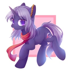 Size: 2000x2000 | Tagged: safe, artist:leafywind, oc, oc only, species:pony, abstract background, clothing, colored pupils, female, looking at you, mare, open mouth, scarf, smiling, solo, starry eyes, wingding eyes
