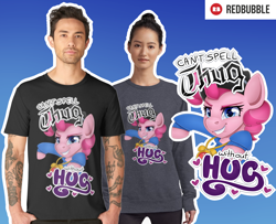 Size: 3974x3230 | Tagged: safe, artist:partylikeanartist, character:pinkie pie, species:human, episode:testing testing 1-2-3, g4, my little pony: friendship is magic, apparel, chains, clock, clothing, design, hat, heart eyes, hug, hug life, jewelry, mc pinkie, merchandise, necklace, rapper pie, redbubble, shirt, shirt design, simple background, sticker, text, thug life, tracksuit, wingding eyes