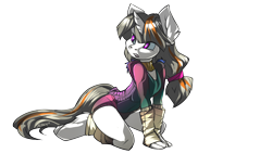 Size: 1920x1080 | Tagged: safe, artist:noben, oc, oc only, oc:all trades, species:anthro, species:pony, species:unicorn, arm warmers, female, leg warmers, looking to the right, simple background, trans female, transgender, transparent background